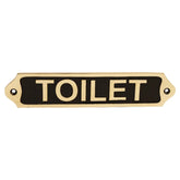 Brass toilet plaque with sleek black finish for doors